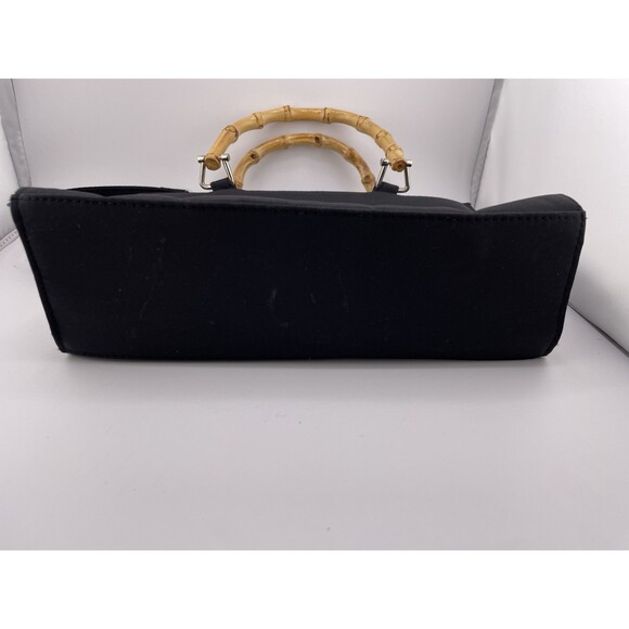 Unbranded Purse Women Black Palm Tree Bamboo Look Handles Shoulder Strap Handbag - Picture 3 of 4